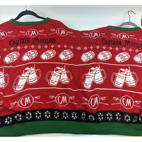Captain Morgan 4 Person Christmas Sweater Novelty Pullover Knit Adult One Size - Picture 10 of 16